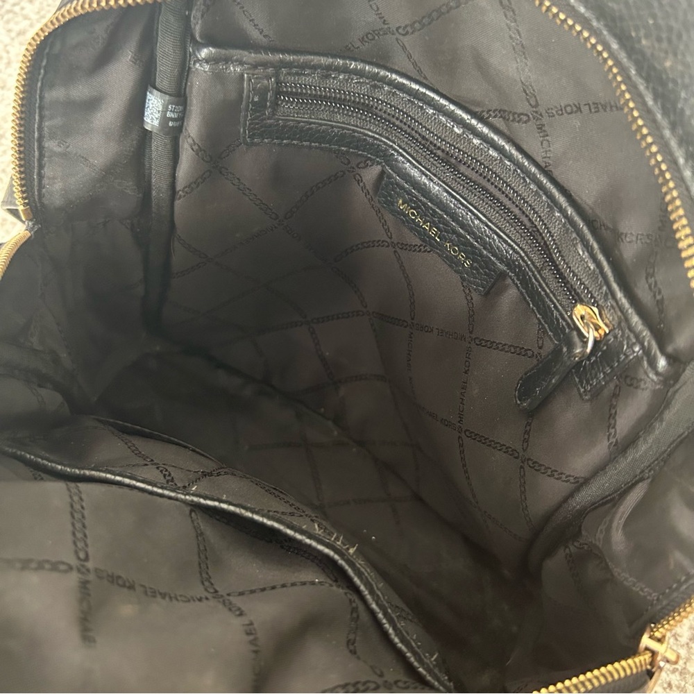 Michael Kors Black Leather Backpack with Gold Hardware - Picture 8 of 9